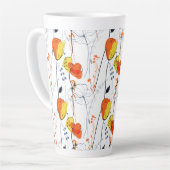 熱帯の夏 |美しい黄色の花模様デザイン カフェラテマグ (左アングル)