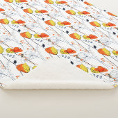 熱帯の夏 |美しい黄色の花模様デザイン シェルパブランケット (3/4)