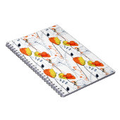 熱帯の夏 |美しい黄色の花模様デザイン ノートブック (右側)