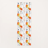 熱帯の夏 |美しい黄色の花模様デザイン ヨガマット (正面)