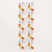 熱帯の夏 |美しい黄色の花模様デザイン ヨガマット (裏面)