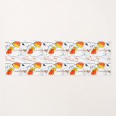 熱帯の夏 |美しい黄色の花模様デザイン ヨガマット (正面(横))