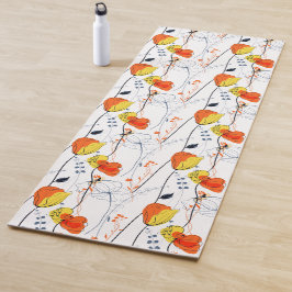 熱帯の夏 |美しい黄色の花模様デザイン ヨガマット