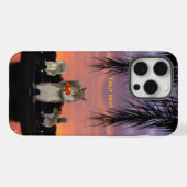 熱帯の夕日に見られるかわいいリス iPhoneケース (裏面横)