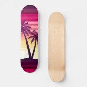 熱帯の夕日のストライプ スケートボード (正面)