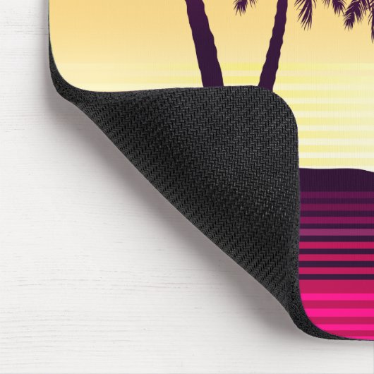 熱帯の夕日のストライプ マウスパッド (コーナー)