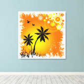 熱帯の夕日 キャンバスプリント (インサイチュ (ウッドフロア))
