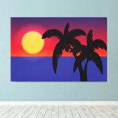 熱帯の夕日 キャンバスプリント (インサイチュ (ウッドフロア))