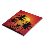 熱帯の夕日、美しいイラストレーション、 タイル (側面)