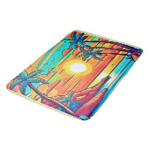 熱帯の夕日：鮮やかな海岸 バスマット (アングル)