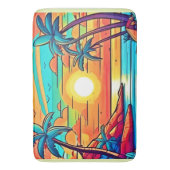 熱帯の夕日：鮮やかな海岸 バスマット (正面縦)