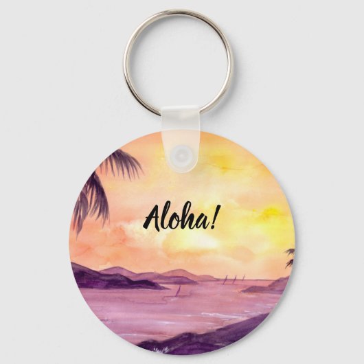 熱帯の夕日by Farida Greenfield キーホルダー (正面)