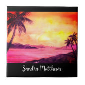 熱帯の夕日by Farida Greenfield タイル (正面)