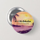 熱帯の夕日by Farida Greenfield 缶バッジ (正面&裏面)