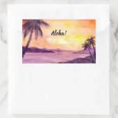 熱帯の夕日by Farida Greenfield 長方形シール (バッグ)