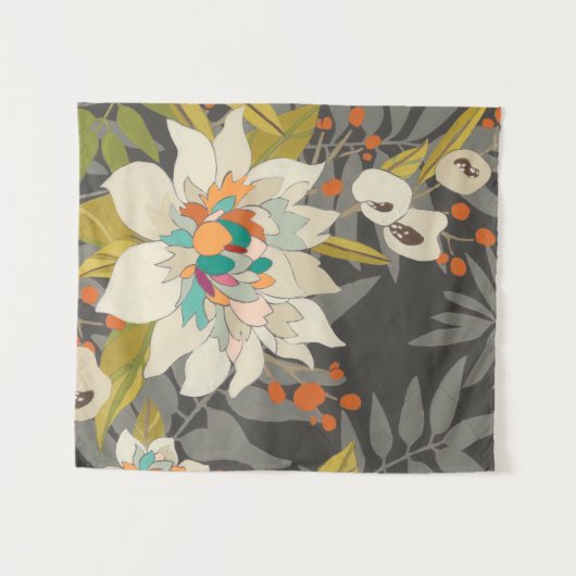 熱帯の夕暮れの花 タペストリー (正面(横))