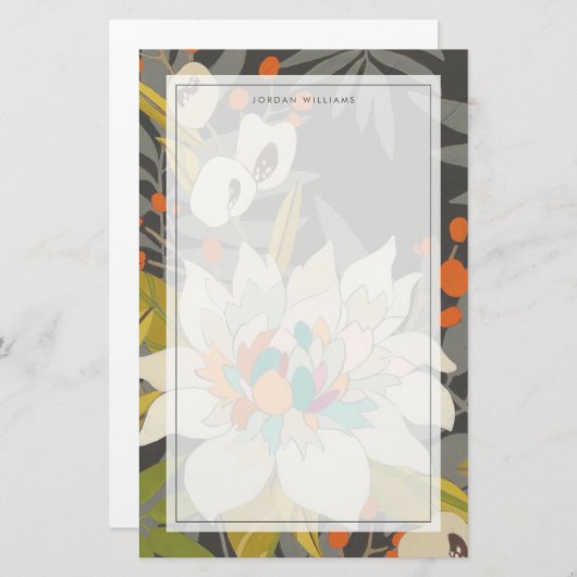 熱帯の夕暮れの花 便箋 (正面/裏面)