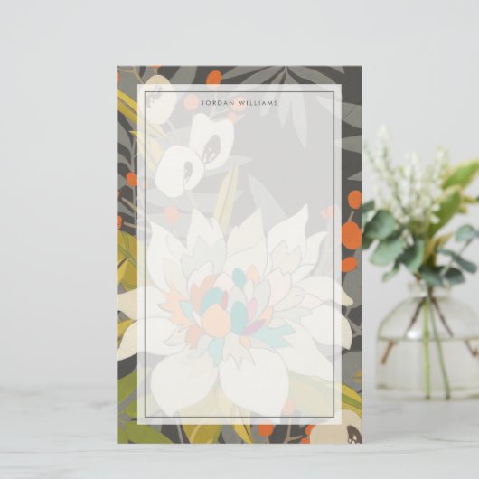 熱帯の夕暮れの花 便箋 (スタンド正面)