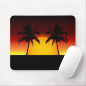熱帯の夕焼けとヤシの木 マウスパッド (マウス)