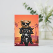 熱帯の夕焼けのバイクに乗る   ポストカード (スタンド正面)