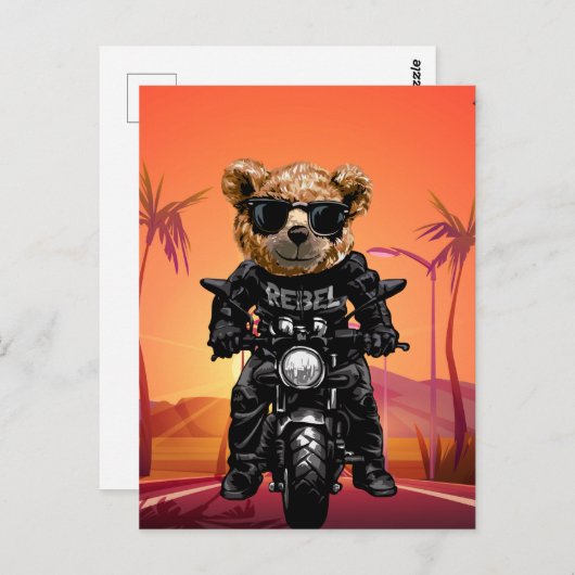 熱帯の夕焼けのバイクに乗る   ポストカード (正面/裏面)