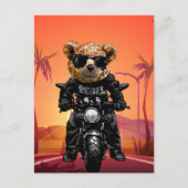 熱帯の夕焼けのバイクに乗る   ポストカード (正面)