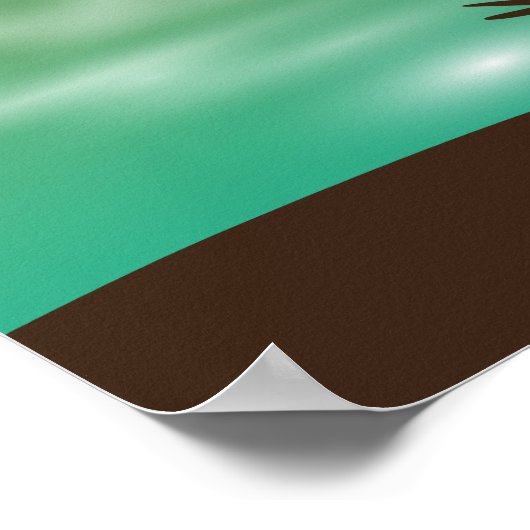 熱帯の夕焼けの美しい景色 ポスター (角)