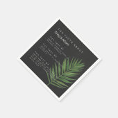 熱帯の夜のヤシの葉のおもしろいカップルについての事実 スタンダードカクテルナプキン (角)