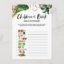 熱帯の子ども向け本の絵付け赤ちゃんシャワー エンクロージャーカード