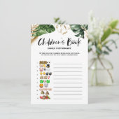 熱帯の子ども向け本の絵付け赤ちゃんシャワー エンクロージャーカード (スタンド正面)