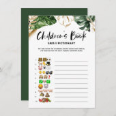 熱帯の子ども向け本の絵付け赤ちゃんシャワー エンクロージャーカード (正面/裏面)