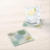 熱帯の季節風のビーチ スクエアペーパーコースター (インサイチュ)