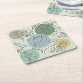 熱帯の季節風のビーチ スクエアペーパーコースター (アングル)