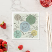 熱帯の季節風のビーチ スタンダードカクテルナプキン (インサイチュ)