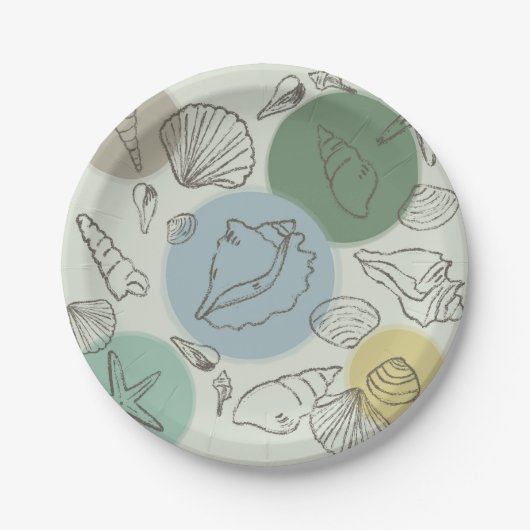 熱帯の季節風のビーチ ペーパープレート (正面)