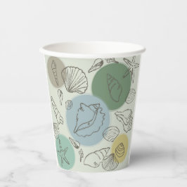 熱帯の季節風のビーチ 紙コップ