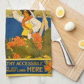 熱帯の宝石ジャマイカ キッチンタオル (四つ折り)