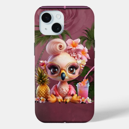 熱帯の寄生虫の甘いフラミンゴ Case-Mate iPhoneケース (裏面)