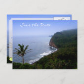 熱帯の島の目的地の結婚式の日付を保存 案内ポストカード (正面/裏面)