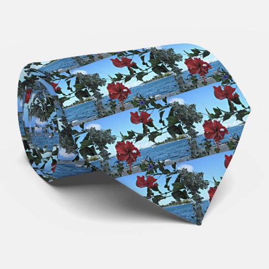 熱帯の島の花 ネクタイ (ロール)