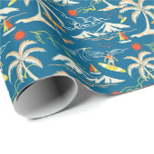 熱帯の島をテーマにした模様 ラッピングペーパー (ロールコーナー)