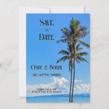 熱帯の島、ヤシの木、青い海結婚、のSa