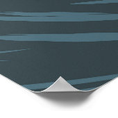 熱帯の島、波、サーファーの夕日。 ポスター (角)