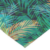 熱帯の幾何学的なヤシ葉の緑のパターン ロングテーブルランナー (コーナー)