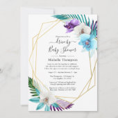 熱帯の幾何学的な夏のドライブ(シャワー付) 招待状 (正面)