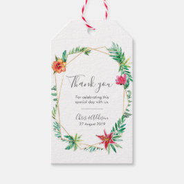 熱帯の幾何感謝していメッセージカード ギフトタグ