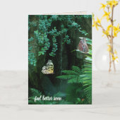 熱帯の庭の蝶 早く回復して カード (黄色い花)