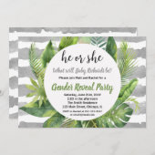 熱帯の性別は、招待状の緑の灰色を明らかにする 招待状 (正面/裏面)