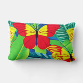 熱帯の情景カラフル蝶 ランバークッション (裏面)