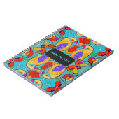 熱帯の愛の鳥のペア – 色ガラスの名前を追加 ノートブック (左側)